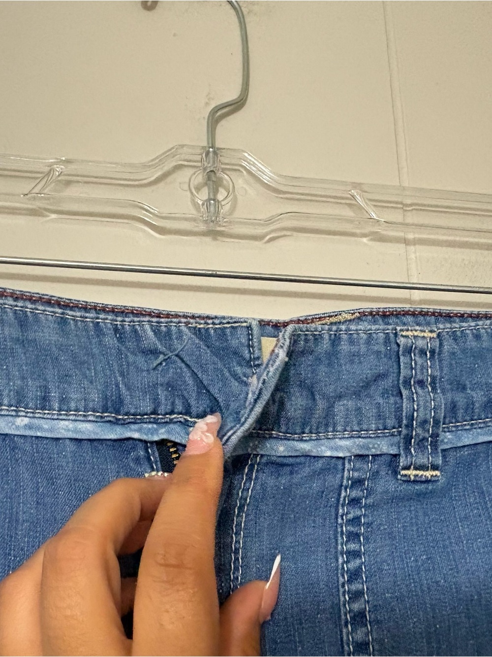 Pilcro Anthropologie Wide Leg Chambray Jeans Patch Pocket Blue Size 10 - Picture 3 of 11
